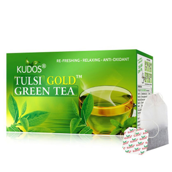 Tulsi Gold Green Tea-caja con 25 sobres