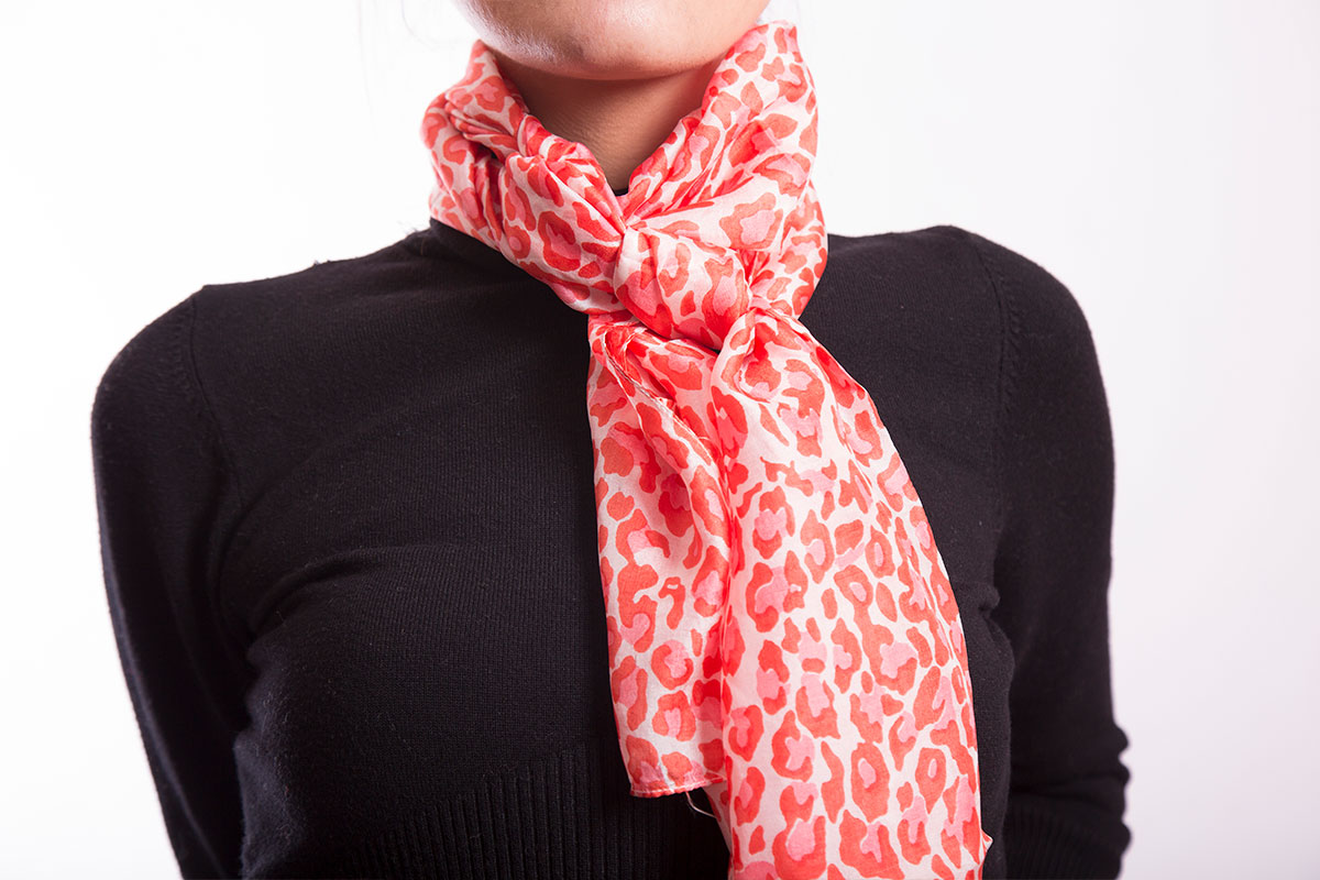 Pashmina Larga de Seda Natural Rojo