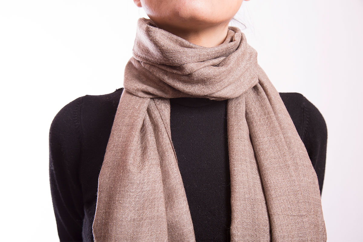 Pashmina de Lana Gruesa de Cashmere tipo bufanda, cafe