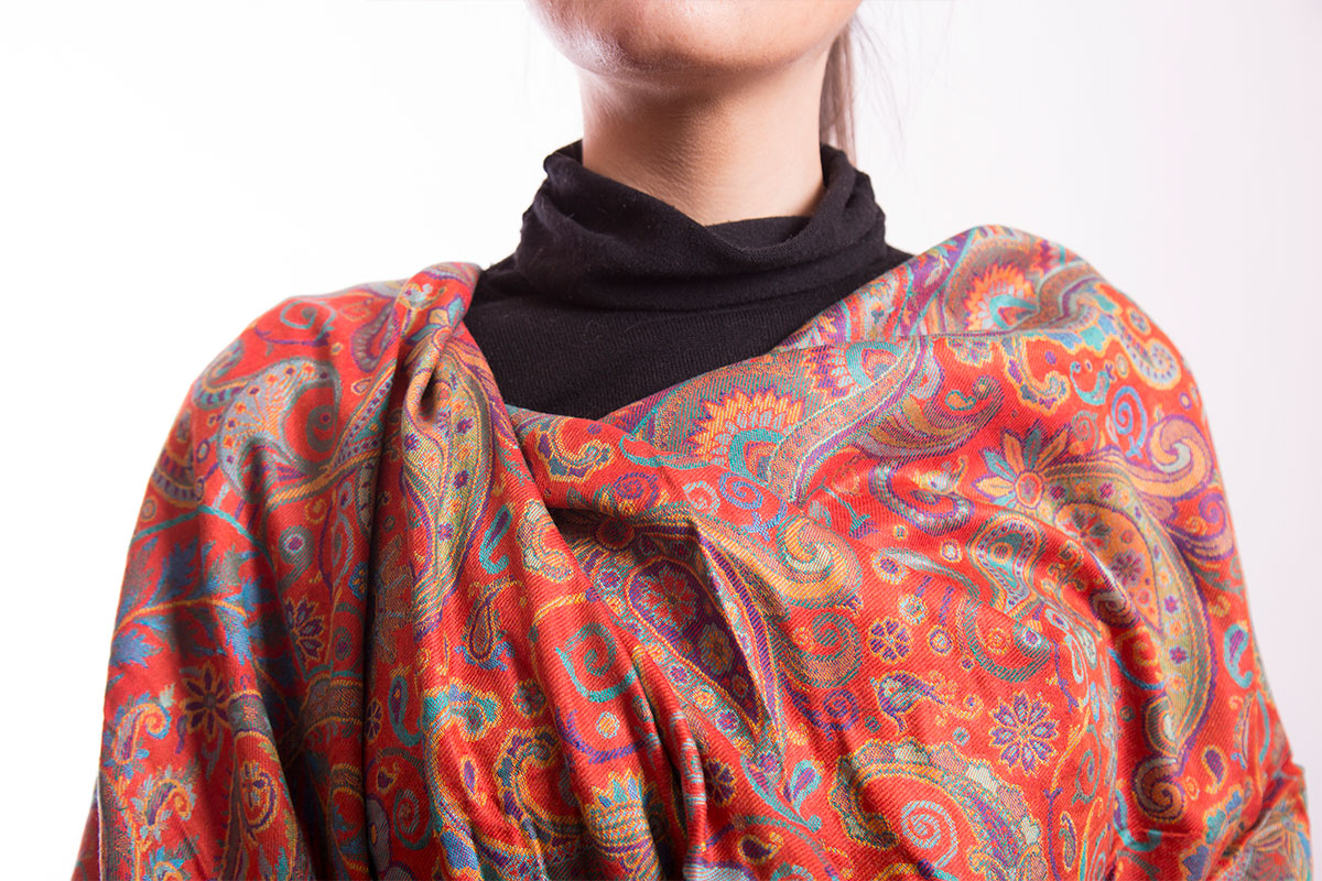 Pashmina de lana de tejido grueso kani, mod01