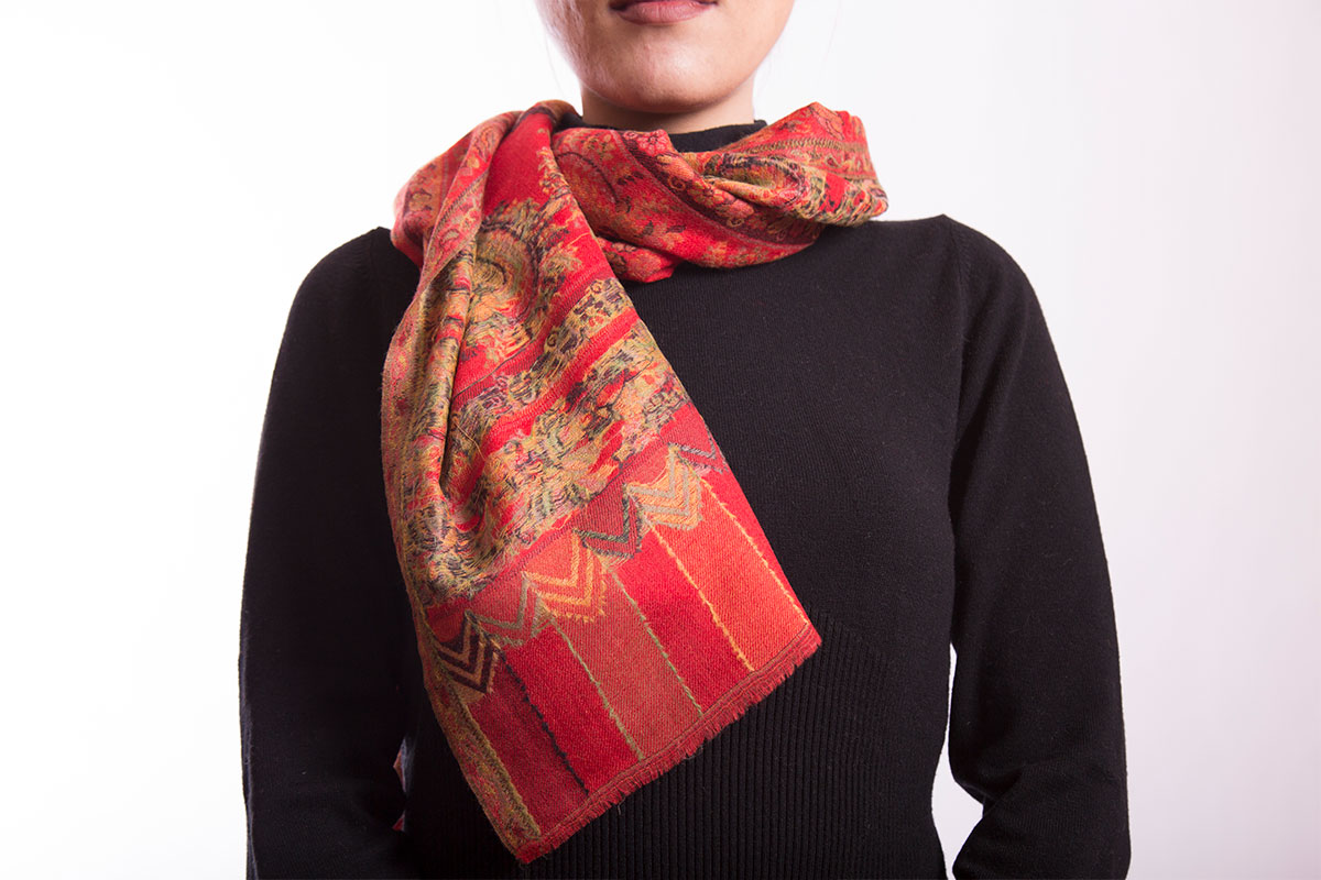 Pashminas bordadas de fino lana cashmere. Tipo PERSA, mod03