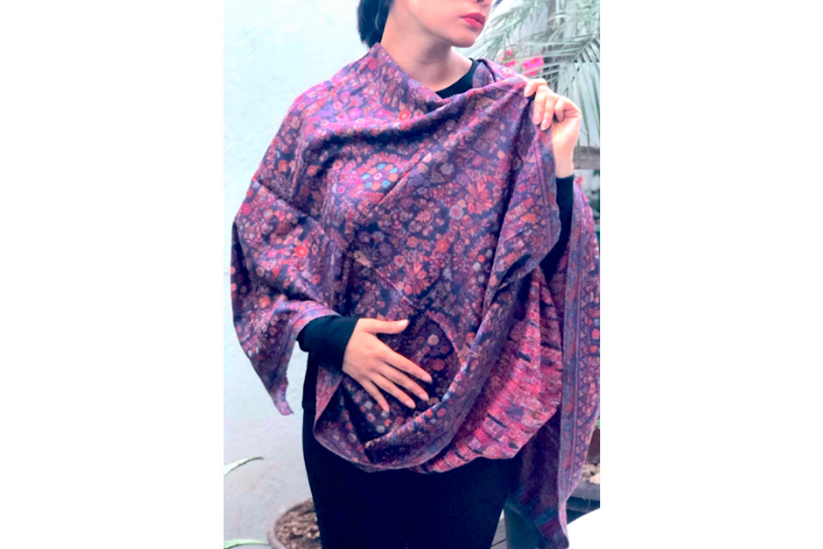 Pashminas bordadas de fino lana cashmere. Tipo PERSA, mod02
